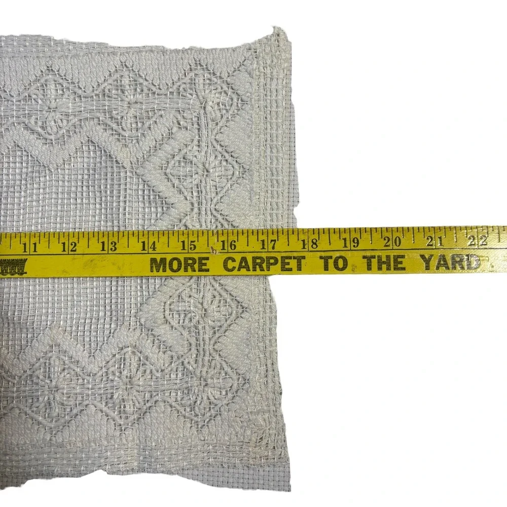 Vintage Off White Net Embroidered Placemats Set of 6 Farmhouse Boho 17x11